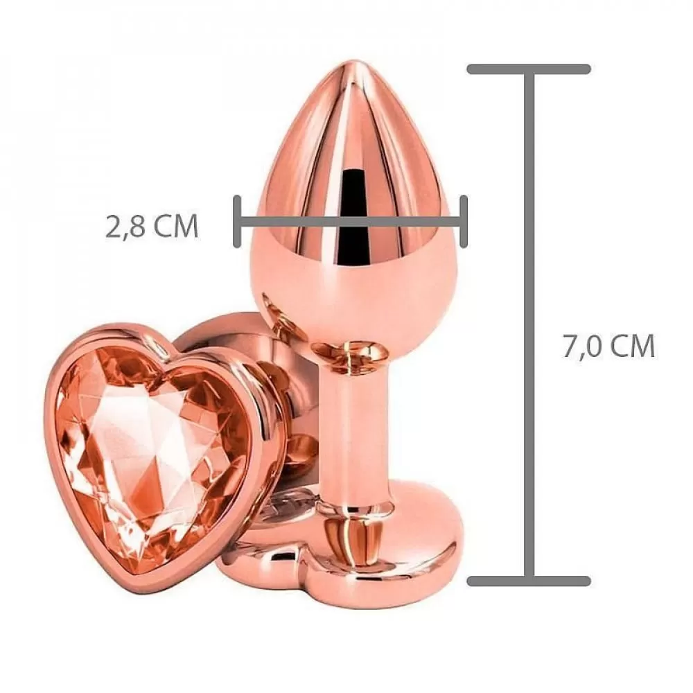 PLUG ANAL ROSÉ EM AÇO COM FORMATO DE CORAÇÃO PLUG ANAL ROSÉ EM AÇO COM FORMATO DE CORAÇÃO