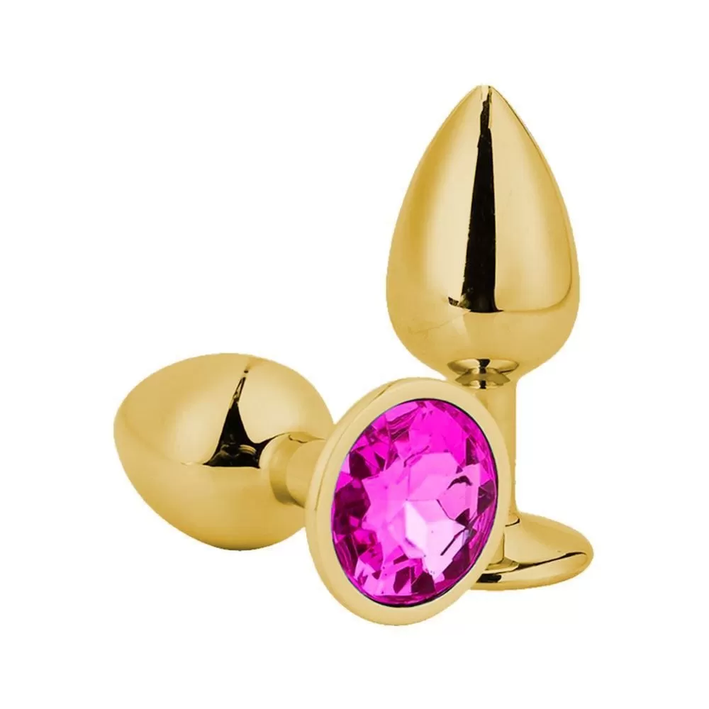 PLUG ANAL REDONDO DOURADO P - ROXO  PLUG ANAL REDONDO DOURADO P - ROXO