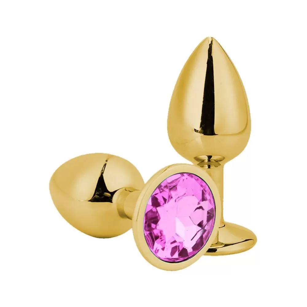 PLUG ANAL REDONDO DOURADO P - ROSA PLUG ANAL REDONDO DOURADO P - ROSA