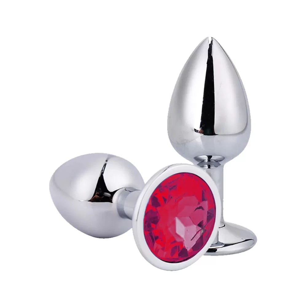 PLUG ANAL DE METAL COM PEDRA P - VERMELHO PLUG ANAL DE METAL COM PEDRA P - VERMELHO