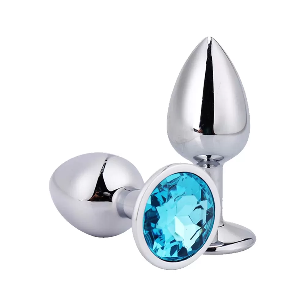 PLUG ANAL DE METAL COM PEDRA P - AZUL PLUG ANAL DE METAL COM PEDRA P - AZUL