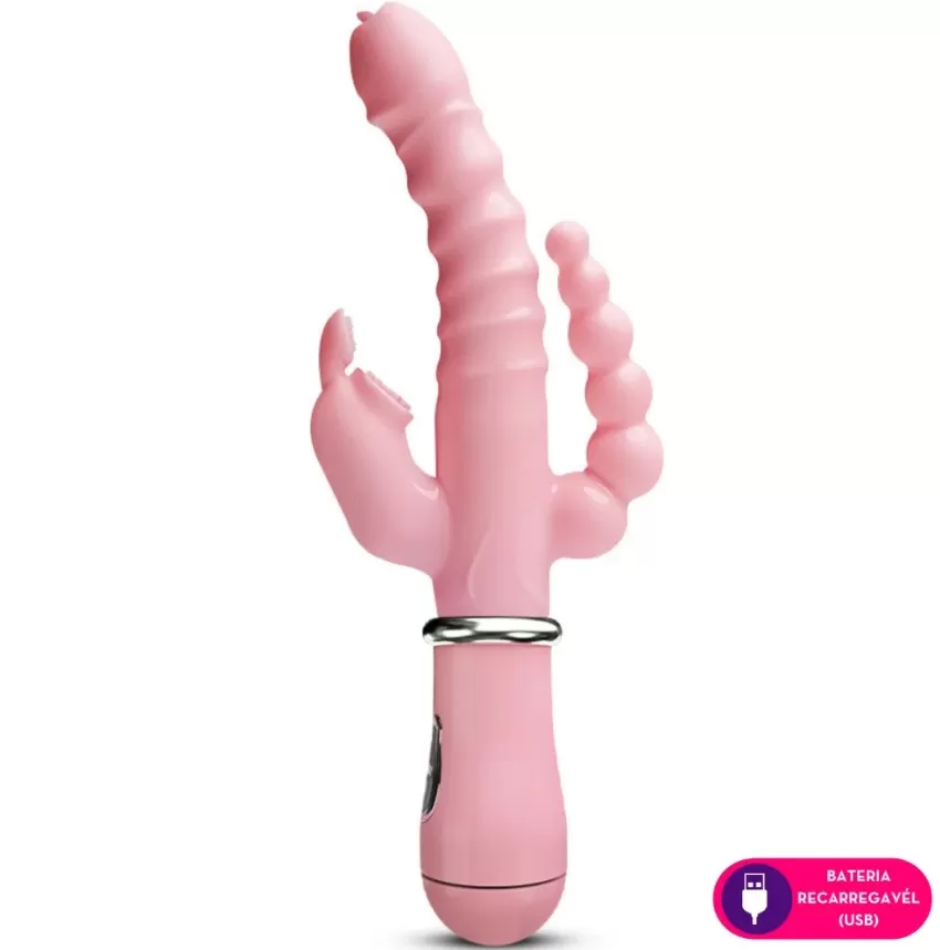VIBRADOR ESTIMULACAO TRIPLA USB RECARREGAVEL VIBRADOR ESTIMULACAO TRIPLA USB RECARREGAVEL